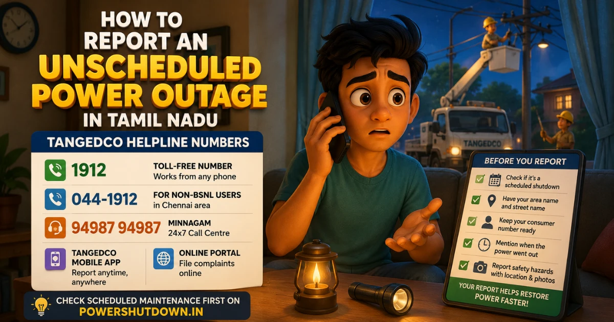 How to Report an Unscheduled Power Outage in Tamil Nadu